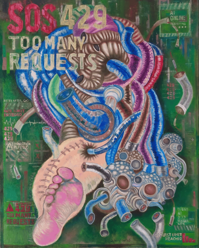 The Painter Who Learned the Language of Servers to Talk About Being Human "429 Too Many Requests" by artist Yi Zhu